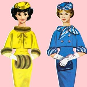 Vintage dresses, tops, sweaters, coats , buttons